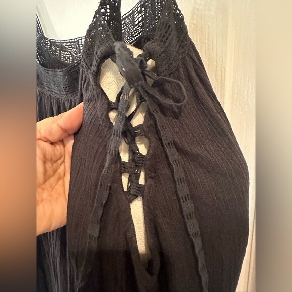 Free People Sweet Thing Tunic Dress Black Size XS Boho - Picture 7 of 7